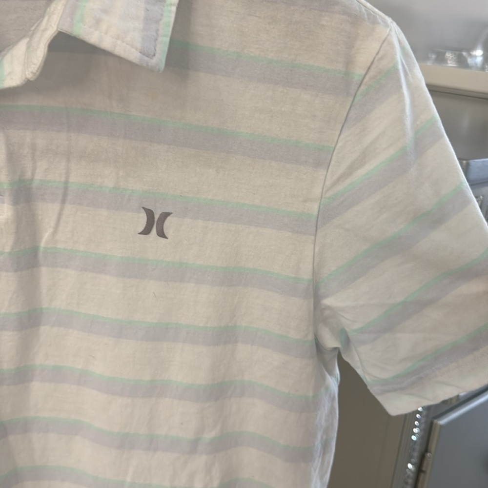 Hurley Coastal Dunes CTN Jersey Cotton Striped Polo Shirt.  Sz M - Picture 4 of 10